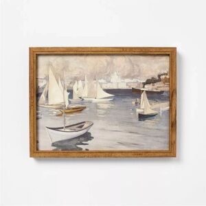Studio McGee 16"x12" Boats Framed Art